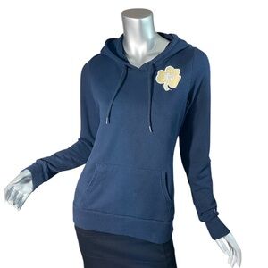 Notre Dame Logo Women’s Medium Champion Navy Blue Hooded Sweatshirt Hoodie